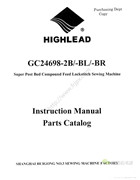 海菱GC24698-2B，GC24698-BL，GC24698-BR超高立柱式綜合送料平縫機使用說明書和零件手冊